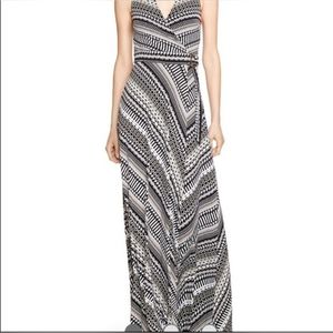 White House Black Market Halter Surplice Printed Maxi Dress NWT